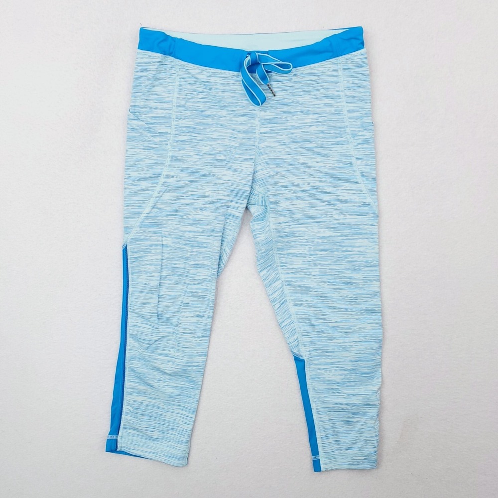 Lululemon Leggings Womens 8 Blue Capri Compression Yoga Pant Athleisure Training